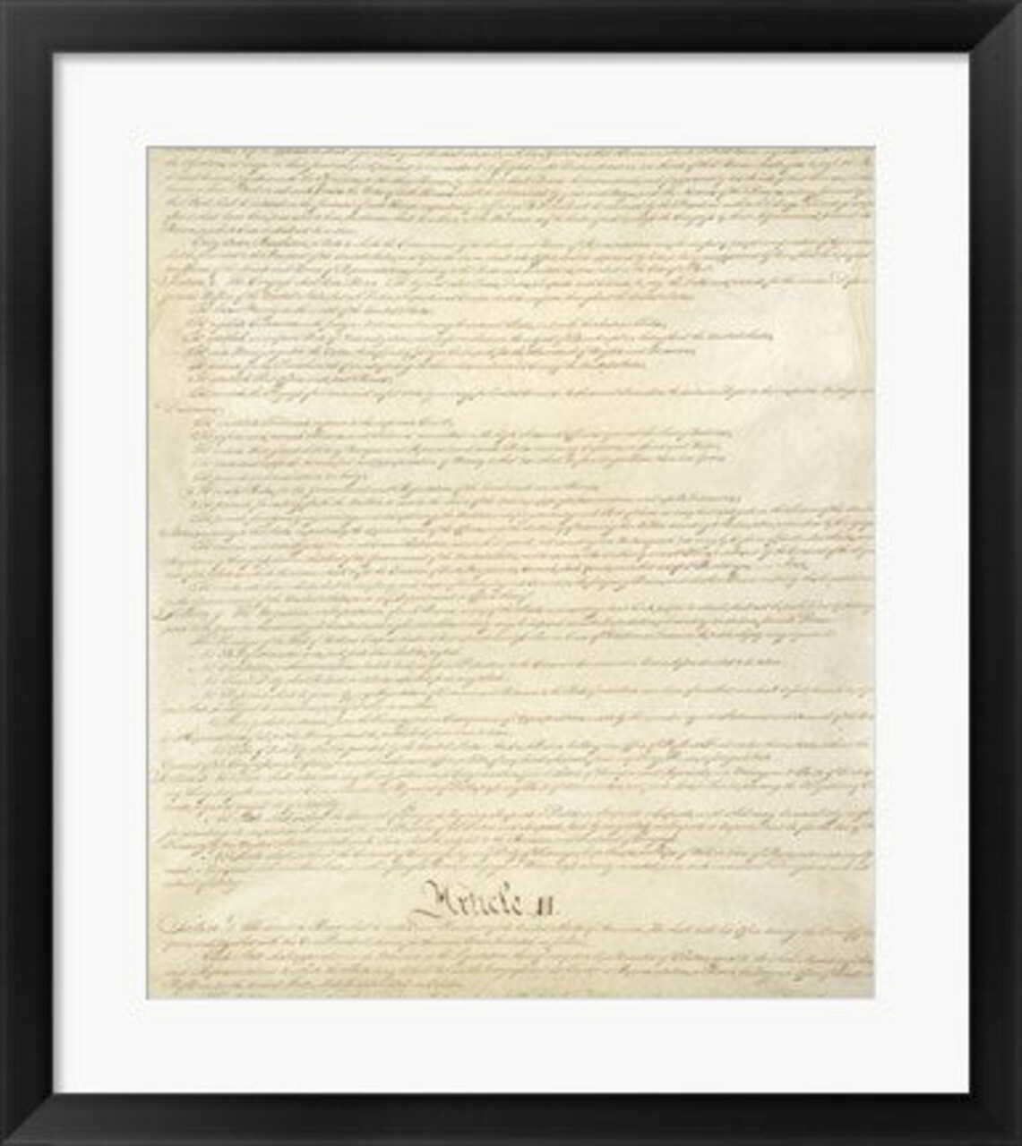 Framed Art Constitution of the United States II Wall Decor 18x24 Artwork
